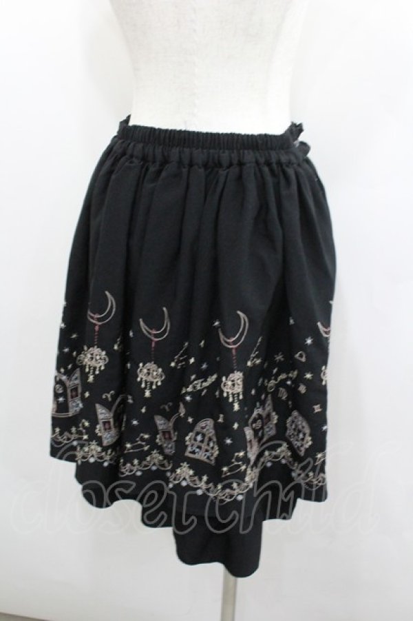 画像3: axes femme / 夜空刺繍スカート M 黒 I-26-02-08-115-AX-SK-TE-ZI (3)
