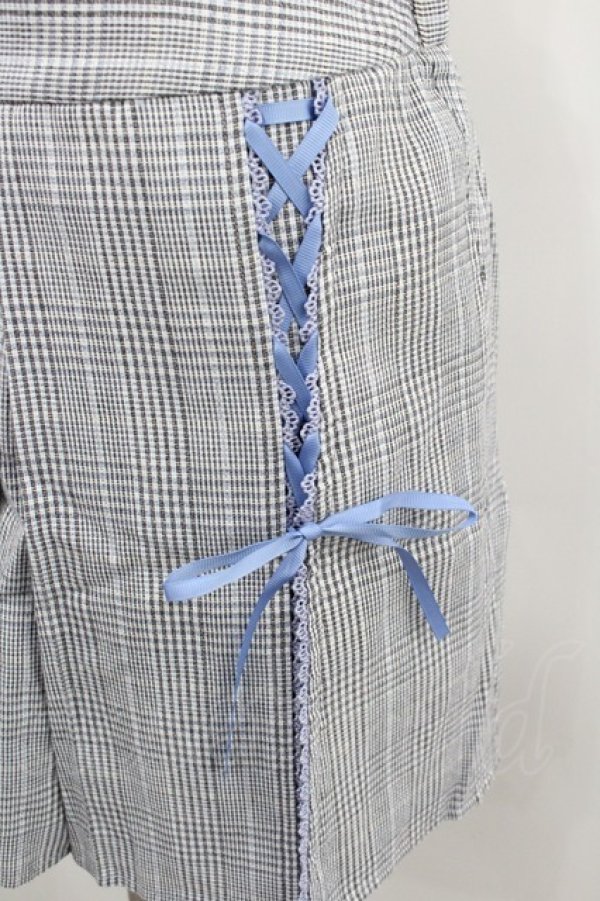 画像2: axes femme POETIQUE / レースアップキュロット M サックス I-26-02-08-117-AX-PA-SA-ZI (2)