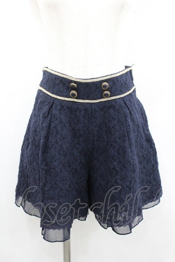 画像1: axes femme / レースショートパンツ  ネイビー I-26-02-08-121-AX-PA-SA-ZI (1)