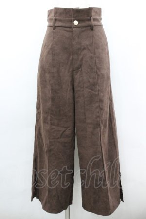 画像: axes femme POETIQUE / ファーベルト付ワイドパンツ  ブラウン I-26-02-08-122-AX-PA-HR-ZI