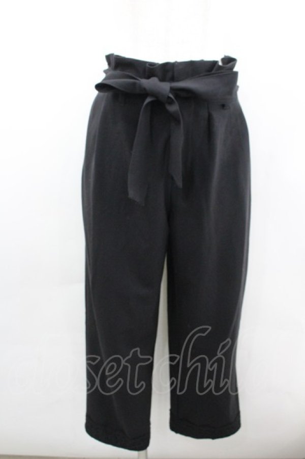 画像1: axes femme / ウエストベルトストレートパンツ  黒 I-26-02-08-123-AX-PA-HR-ZI (1)