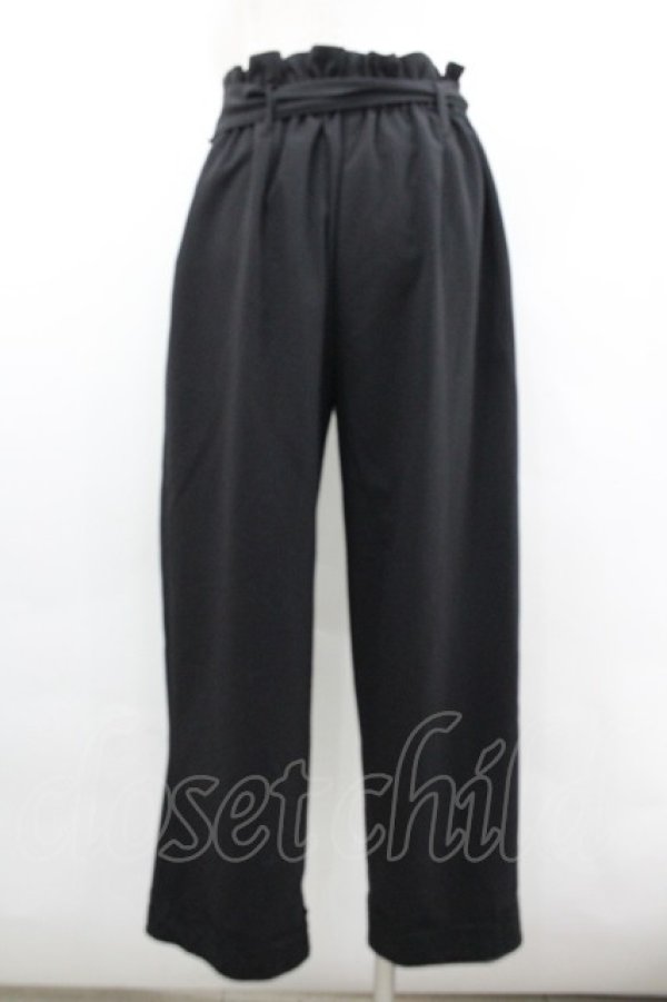 画像2: axes femme / ウエストベルトストレートパンツ  黒 I-26-02-08-123-AX-PA-HR-ZI (2)