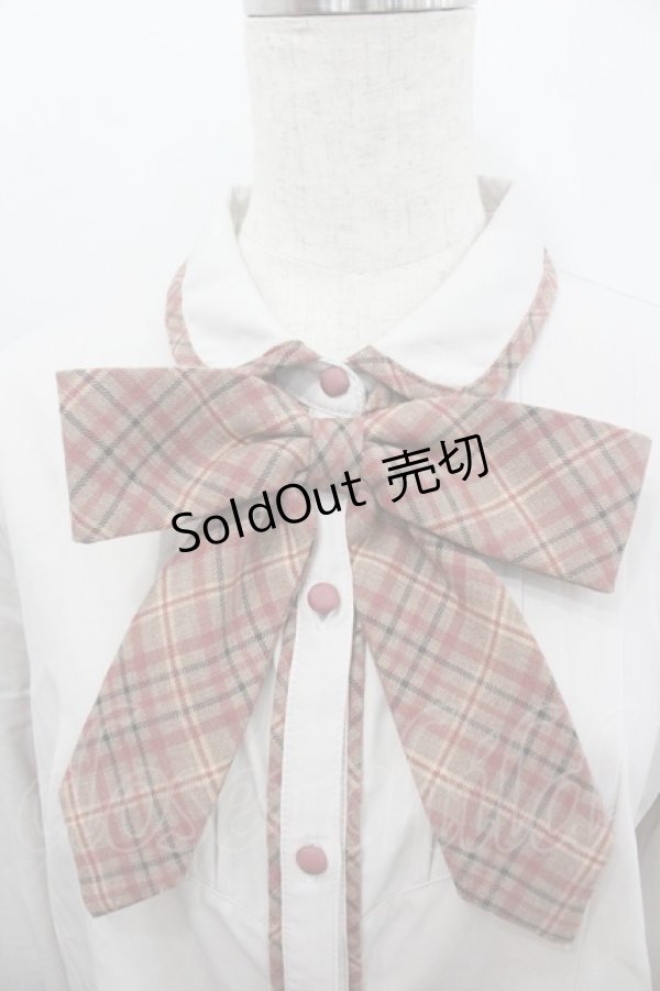 画像2: axes femme POETIQUE / パイピングデザインブラウス  ベージュＸチェック I-26-02-08-017-AX-BL-SA-ZI (2)