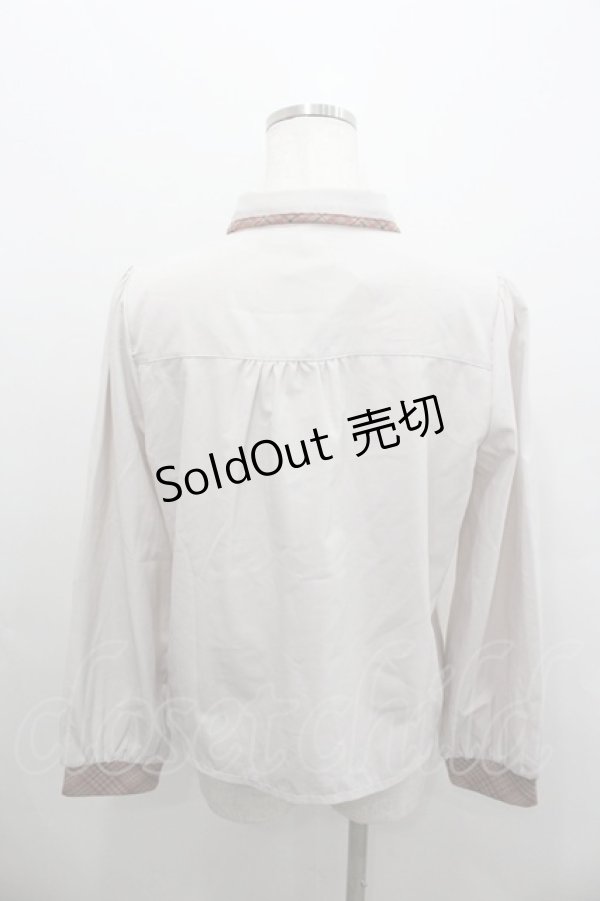 画像3: axes femme POETIQUE / パイピングデザインブラウス  ベージュＸチェック I-26-02-08-017-AX-BL-SA-ZI (3)