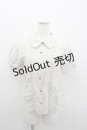 画像: axes femme POETIQUE / ラメストライプ半袖ブラウス  アイボリー I-26-02-08-018-AX-BL-SA-ZI