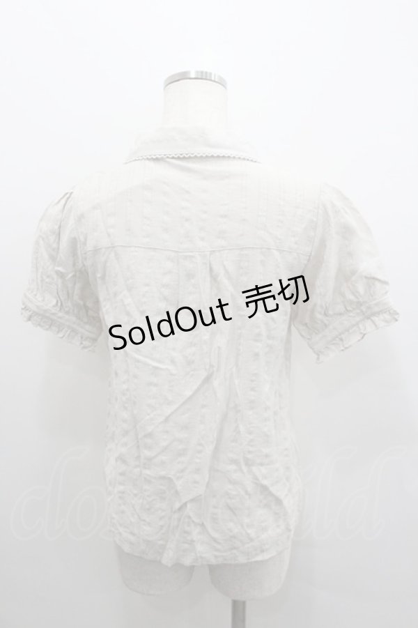 画像3: axes femme POETIQUE / ラメストライプ半袖ブラウス  アイボリー I-26-02-08-018-AX-BL-SA-ZI (3)