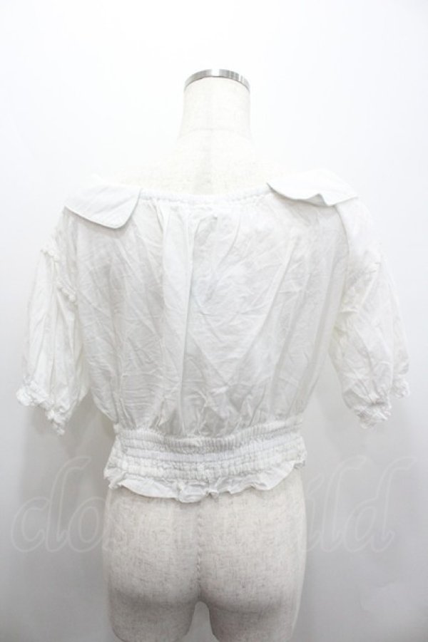 画像3: axes femme POETIQUE / マリン刺繍オフショルブラウス  白ＸパープルＸ黒 I-26-02-08-002-AX-BL-SA-ZI (3)