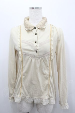 画像: axes femme / レース重ね襟長袖プルオーバー  ベージュ I-26-02-08-022-AX-TO-SA-ZI