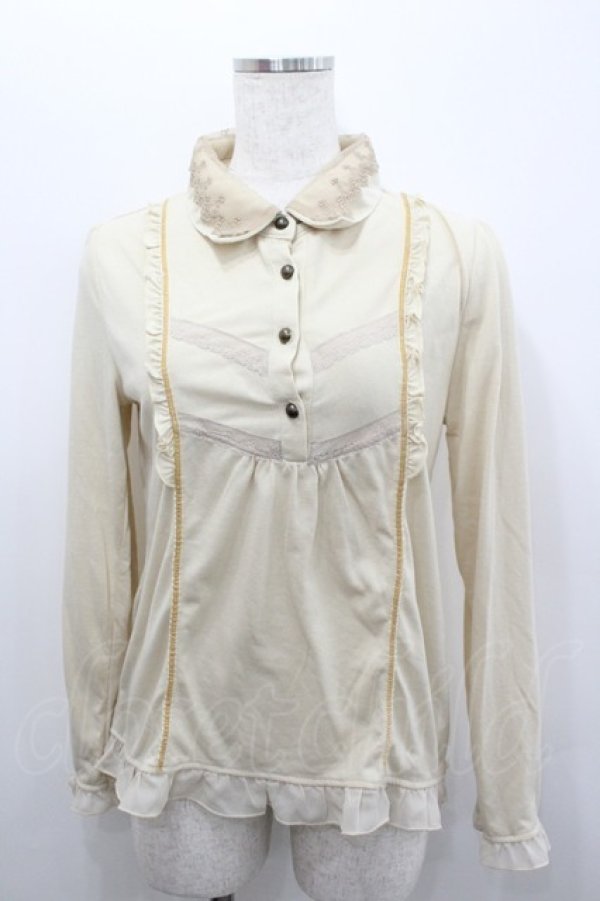 画像1: axes femme / レース重ね襟長袖プルオーバー  ベージュ I-26-02-08-022-AX-TO-SA-ZI (1)