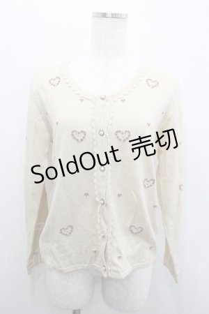 画像: axes femme / 花刺繍ニットカーデ  アイボリー I-26-02-08-023-AX-TO-SA-ZI
