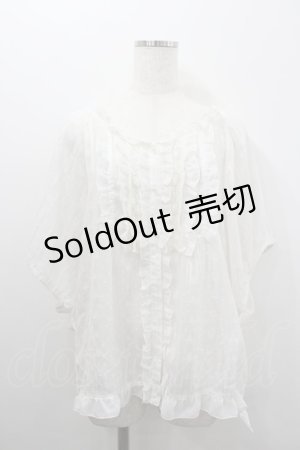 画像: axes femme / ドット×お花柄ブラウス  白 I-26-02-08-003-AX-BL-SA-ZI