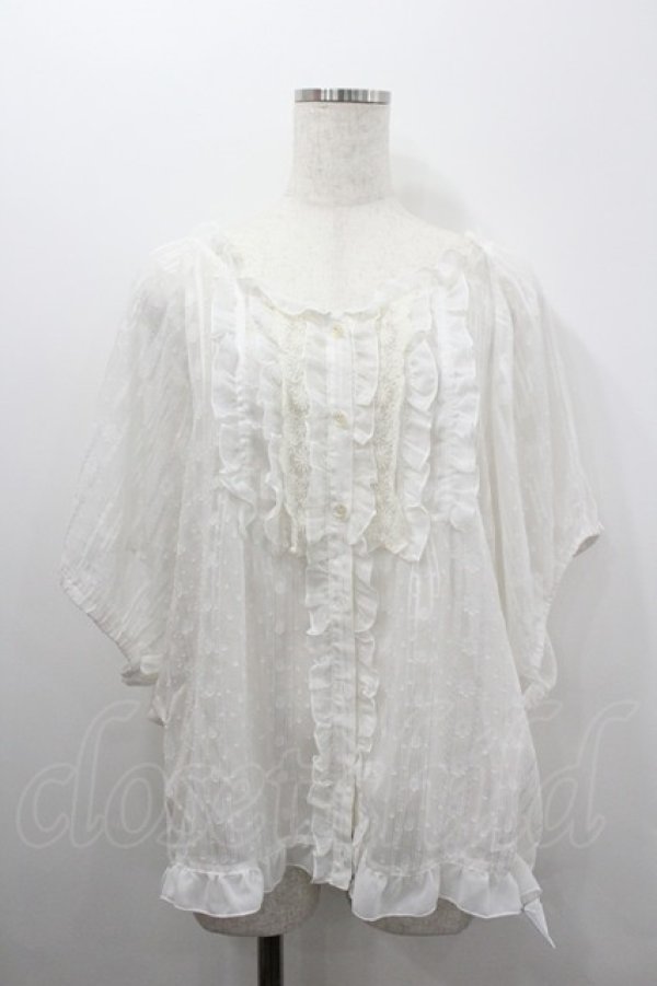 画像1: axes femme / ドット×お花柄ブラウス  白 I-26-02-08-003-AX-BL-SA-ZI (1)