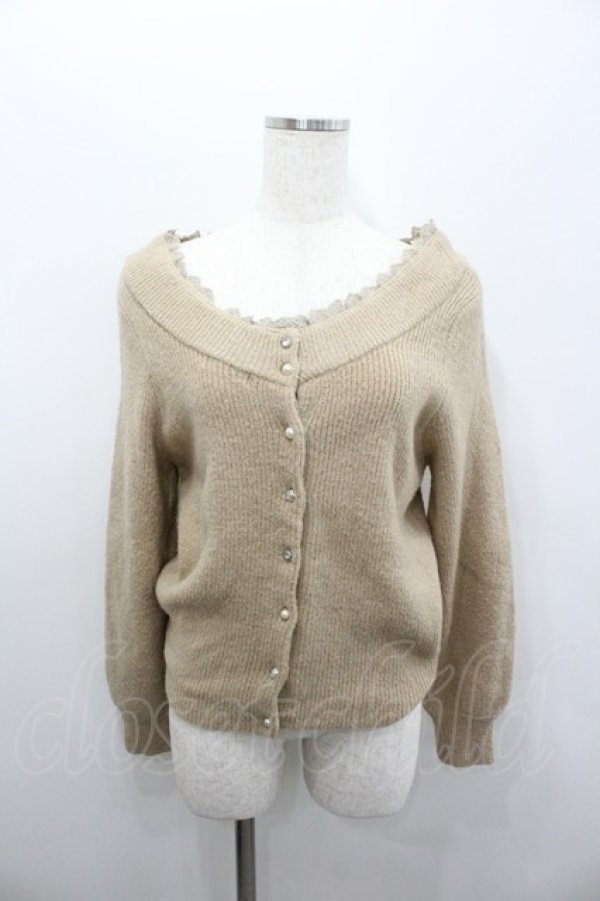 画像1: axes femme / 後ろボタンデザインニットトップス  ブラウン I-26-02-08-024-AX-TO-SA-ZI (1)