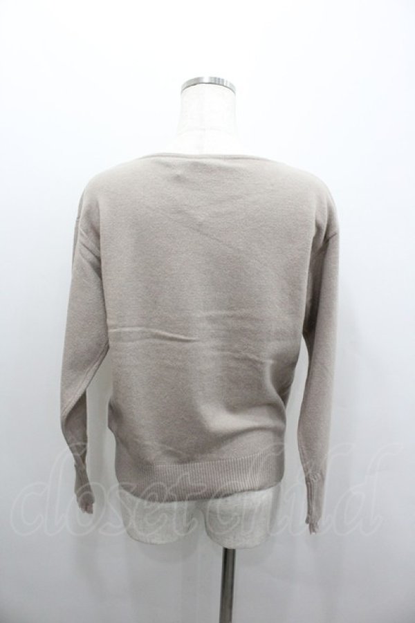 画像3: axes femme / レース配色Vネックニット  ベージュ I-26-02-08-025-AX-TO-SA-ZI (3)