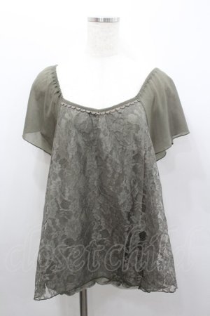 画像: axes femme / バックリボンレーストップス  カーキ I-26-02-08-028-AX-TO-SA-ZI