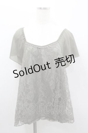 画像: axes femme / バックリボンレーストップス  カーキ I-26-02-08-028-AX-TO-SA-ZI