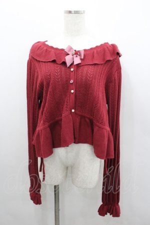 画像: axes femme kawaii / プチローズニットカーデ  赤 I-26-02-08-031-AX-TO-HR-ZI