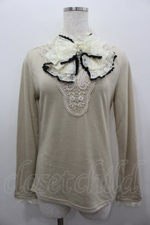 画像: axes femme / レースビッグリボンカットソー  アイボリー I-26-02-11-036-AX-TO-SA-ZI