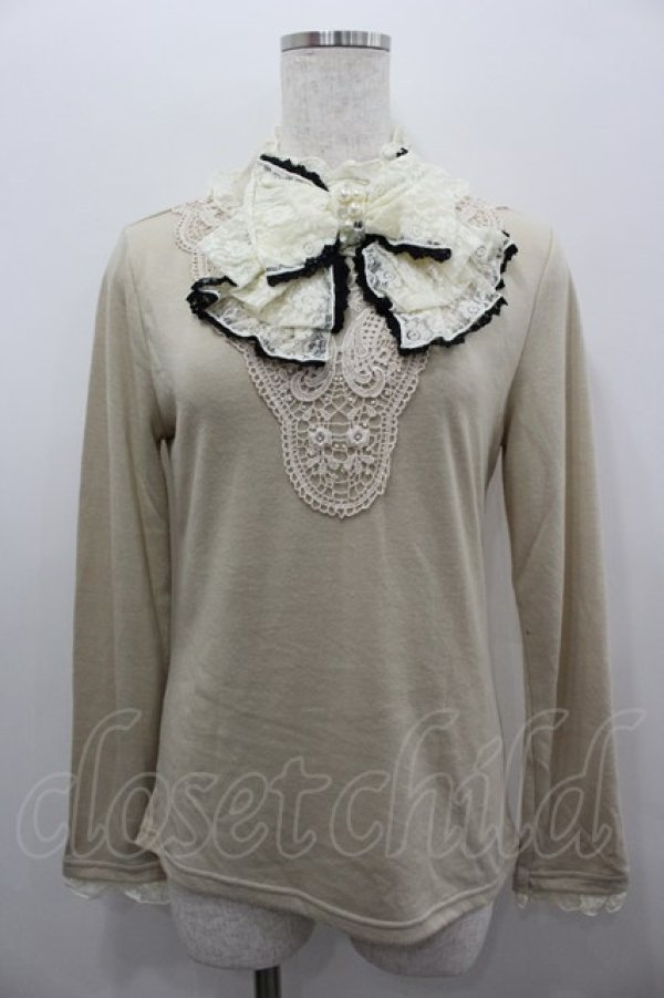 画像1: axes femme / レースビッグリボンカットソー  アイボリー I-26-02-11-036-AX-TO-SA-ZI (1)