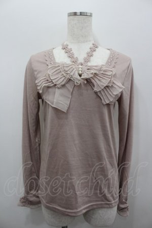 画像: axes femme / BIGリボン長袖カットソー  ピンク I-26-02-11-039-AX-TO-SA-ZI