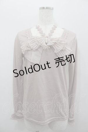 画像: axes femme / BIGリボン長袖カットソー  ピンク I-26-02-11-039-AX-TO-SA-ZI