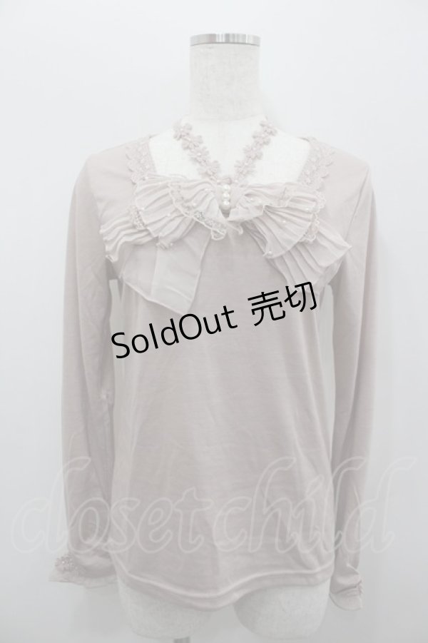 画像1: axes femme / BIGリボン長袖カットソー  ピンク I-26-02-11-039-AX-TO-SA-ZI (1)