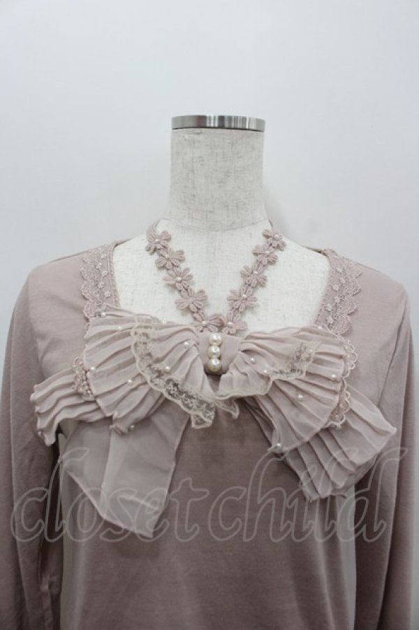 画像2: axes femme / BIGリボン長袖カットソー  ピンク I-26-02-11-039-AX-TO-SA-ZI (2)