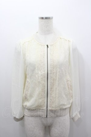 画像: axes femme / シースルー袖レースパーカー  アイボリー I-26-02-11-042-AX-TO-SA-ZI