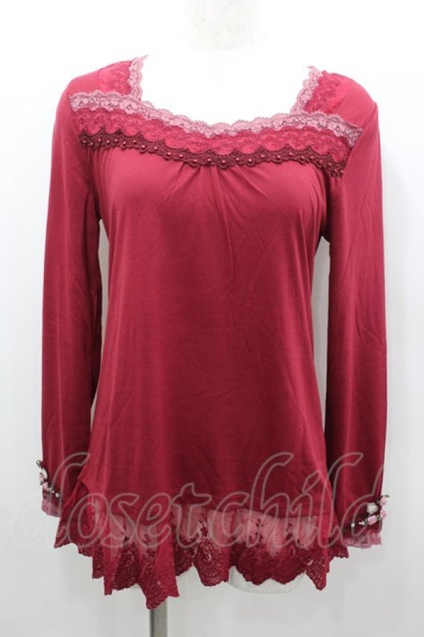 画像1: axes femme / 袖口ガーデンロングインナー M 濃ピンク I-26-02-11-045-AX-TO-SA-ZI (1)