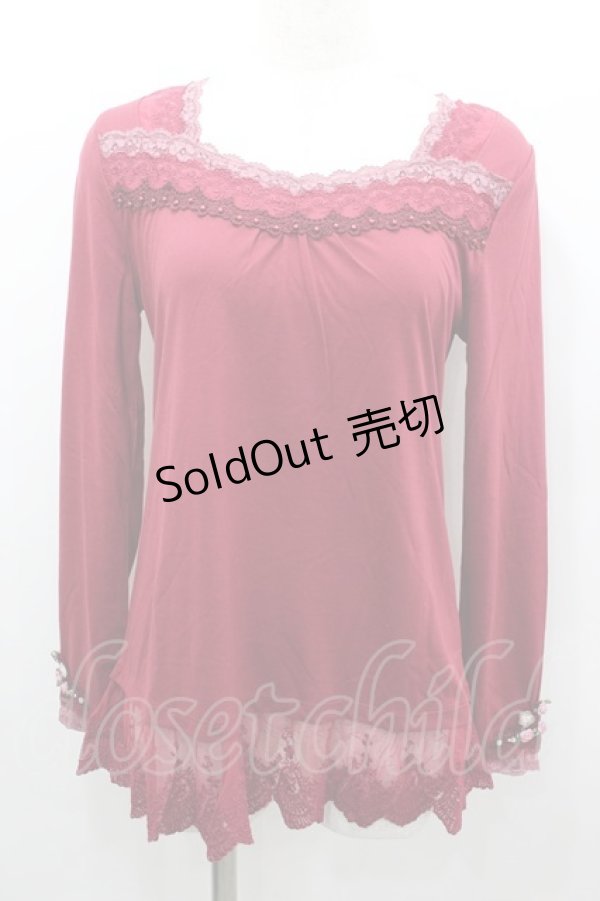 画像1: axes femme / 袖口ガーデンロングインナー M 濃ピンク I-26-02-11-045-AX-TO-SA-ZI (1)