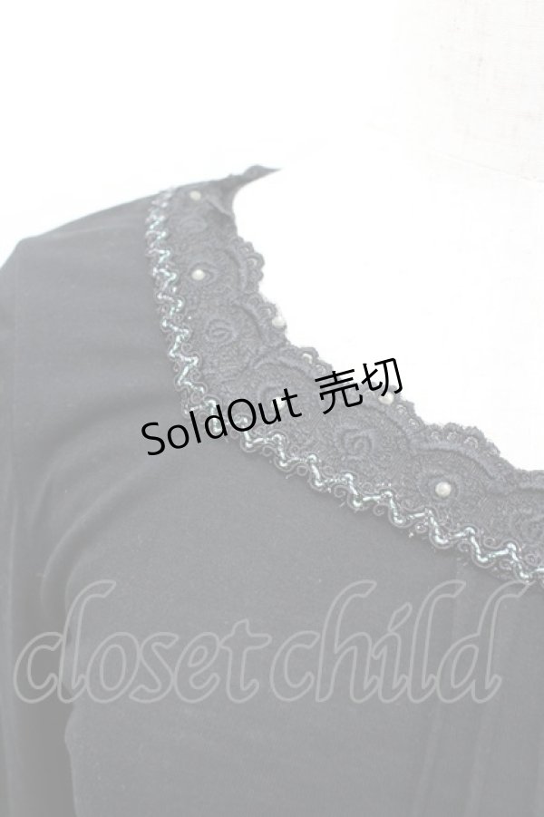 画像2: axes femme / ストーンレースカットソー  黒 I-26-02-11-050-AX-TO-SA-ZI (2)