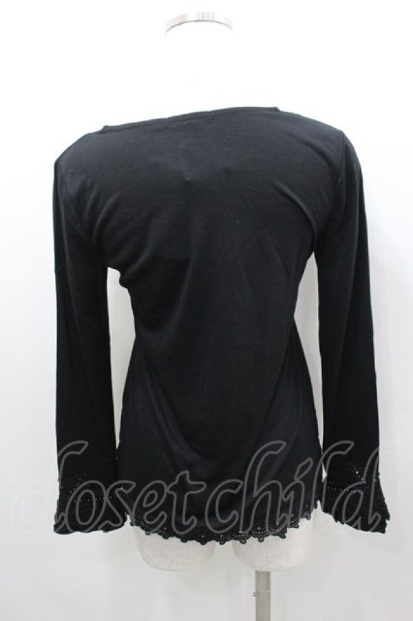 画像3: axes femme / ストーンレースカットソー  黒 I-26-02-11-050-AX-TO-SA-ZI (3)