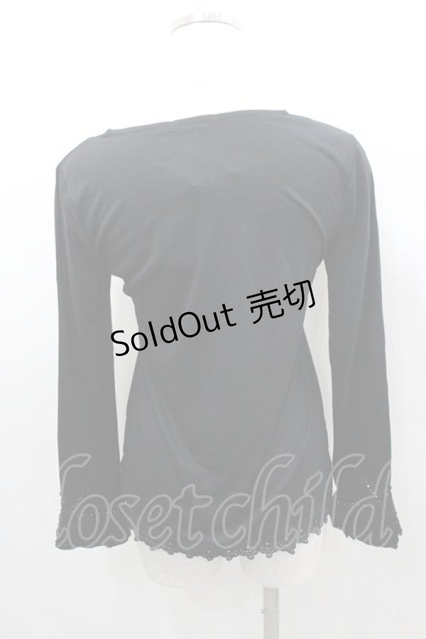 画像3: axes femme / ストーンレースカットソー  黒 I-26-02-11-050-AX-TO-SA-ZI (3)