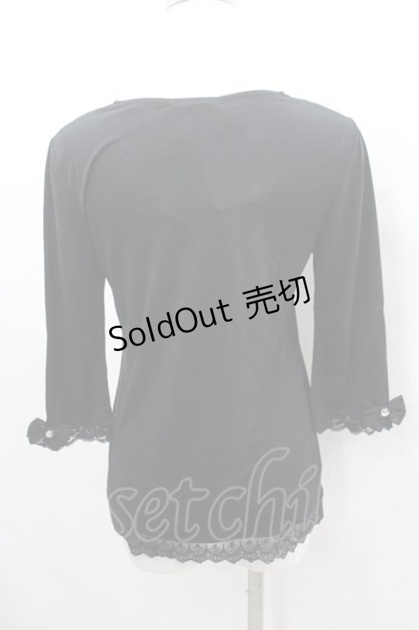 画像3: axes femme / レースビジュー長袖カットソー  黒 I-26-02-11-051-AX-TO-SA-ZI (3)