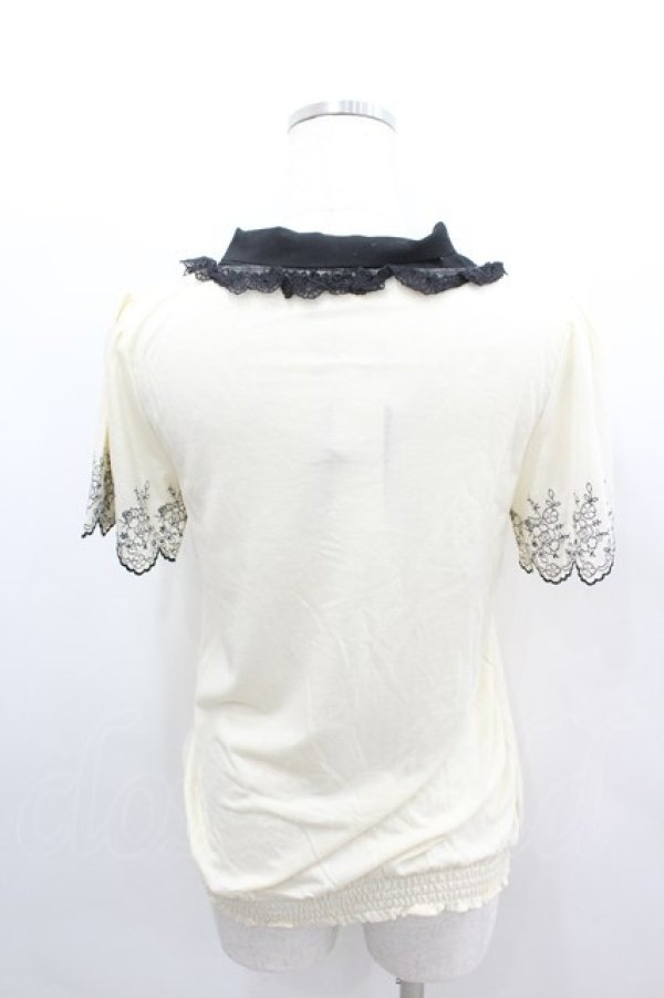 画像3: axes femme / バイカラーボータイ半袖PO M キナリ I-26-02-11-053-AX-TO-SA-ZI (3)