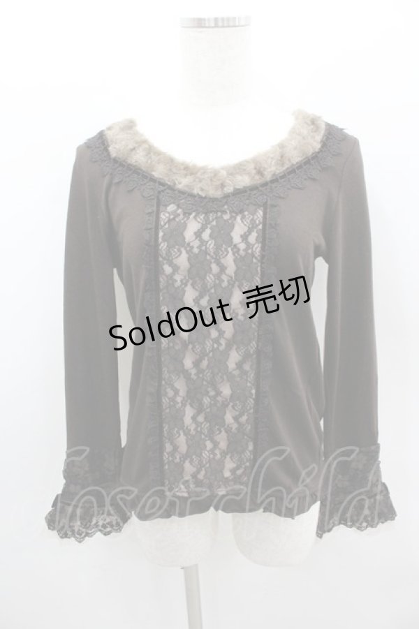 画像1: axes femme / 袖口レーシープルオーバー M チャ I-26-02-11-054-AX-TO-SA-ZI (1)