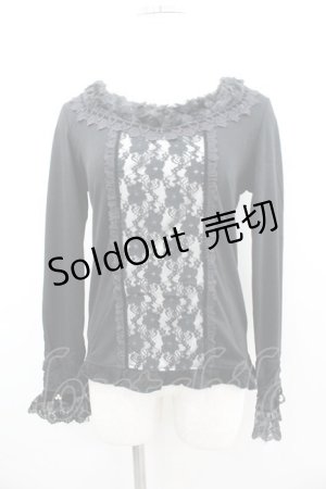 画像: axes femme / 袖口レーシープルオーバー M クロ I-26-02-11-055-AX-TO-SA-ZI