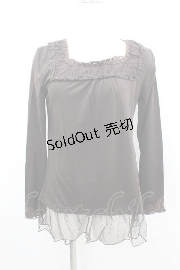 画像1: axes femme / モチーフレース付インナープルオーバー M チャ I-26-02-11-056-AX-TO-SA-ZI (1)