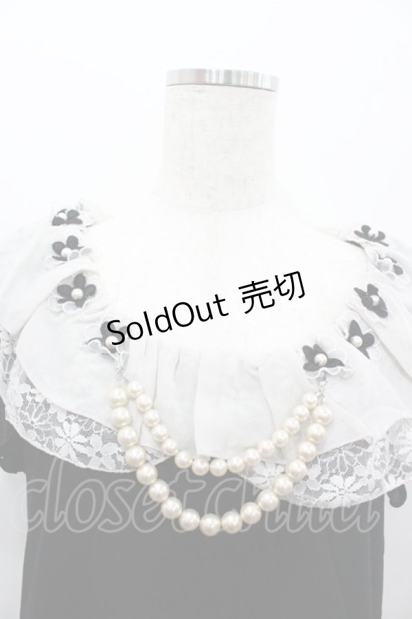 画像2: axes femme / お花ＸパールPO  黒 I-26-02-11-006-AX-TO-SA-ZI (2)