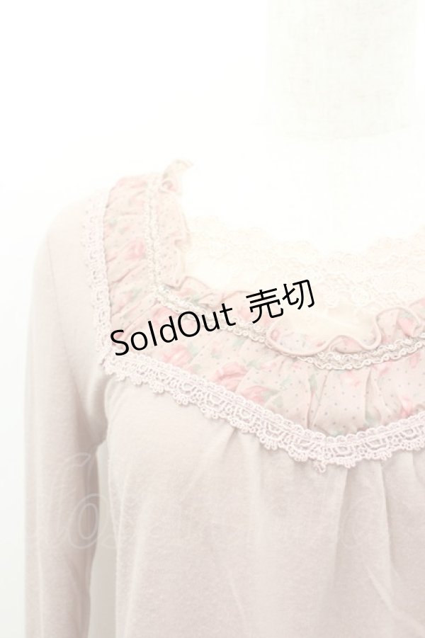 画像2: axes femme / ドット薔薇シフォンカットソー  ピンク I-26-02-11-057-AX-TO-SA-ZI (2)