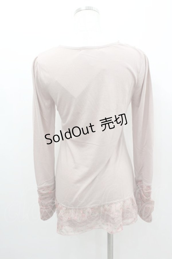 画像3: axes femme / ドット薔薇シフォンカットソー  ピンク I-26-02-11-057-AX-TO-SA-ZI (3)