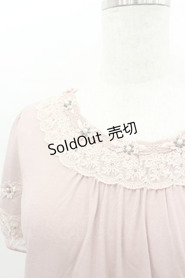 画像2: axes femme / 立体お花半袖インナーPO M アワピンク I-26-02-11-059-AX-TO-SA-ZI (2)