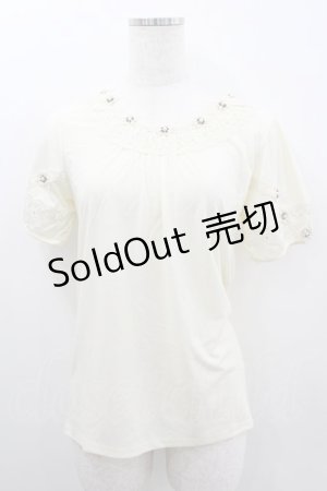 画像: axes femme / 立体お花半袖インナーPO M キナリ I-26-02-11-060-AX-TO-SA-ZI