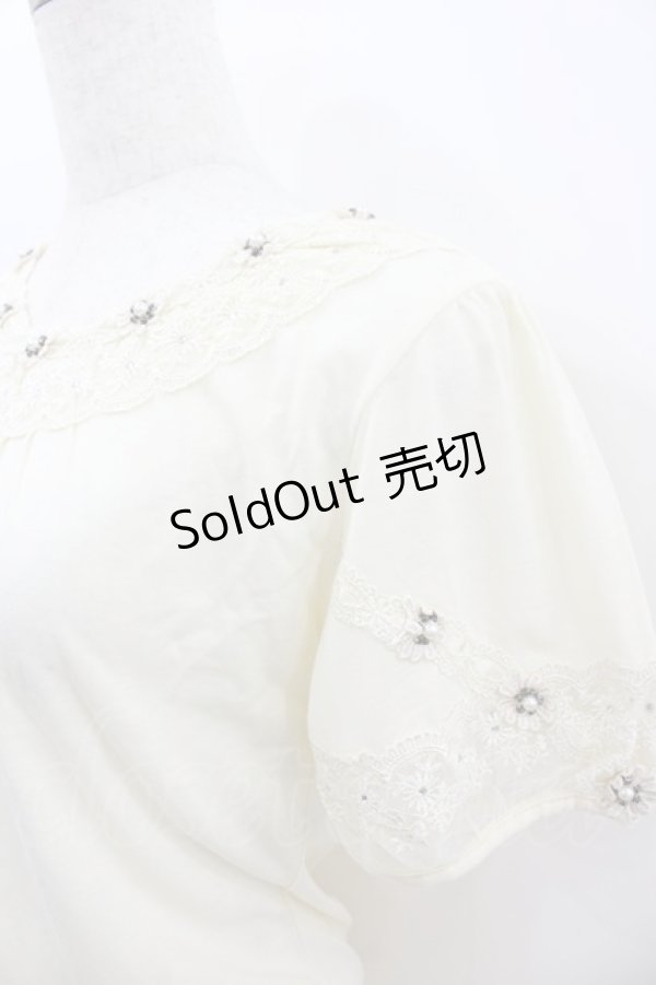 画像2: axes femme / 立体お花半袖インナーPO M キナリ I-26-02-11-060-AX-TO-SA-ZI (2)