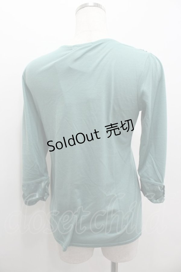 画像3: axes femme / ストライプ2段フリル半袖カットソー  グリーン I-26-02-11-062-AX-TO-SA-ZI (3)