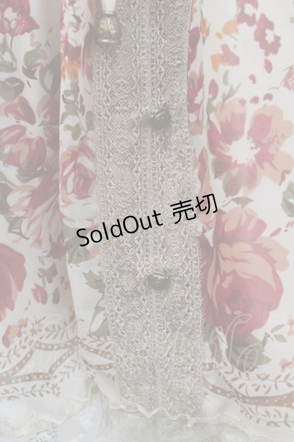 画像2: axes femme / ヴィンテージフラワーガウン風チュニック M クリーム I-26-02-11-064-AX-TO-SA-ZI (2)