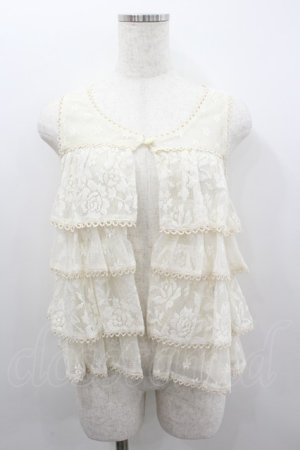 画像: LIZ LISA / 4段レースフリルノースリーブカーディガン  アイボリー I-26-02-11-068-LO-TO-SA-ZI