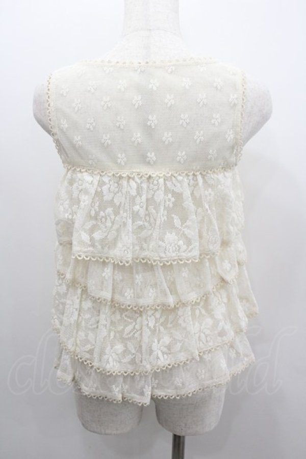 画像2: LIZ LISA / 4段レースフリルノースリーブカーディガン  アイボリー I-26-02-11-068-LO-TO-SA-ZI (2)