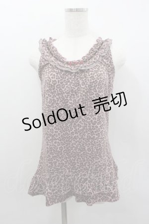 画像: axes femme / 巻き薔薇レオパードタンク  ピンクＸブラウン I-26-02-11-072-AX-TO-SA-ZI