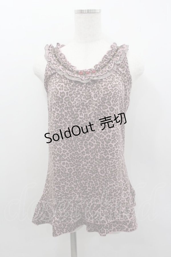 画像1: axes femme / 巻き薔薇レオパードタンク  ピンクＸブラウン I-26-02-11-072-AX-TO-SA-ZI (1)